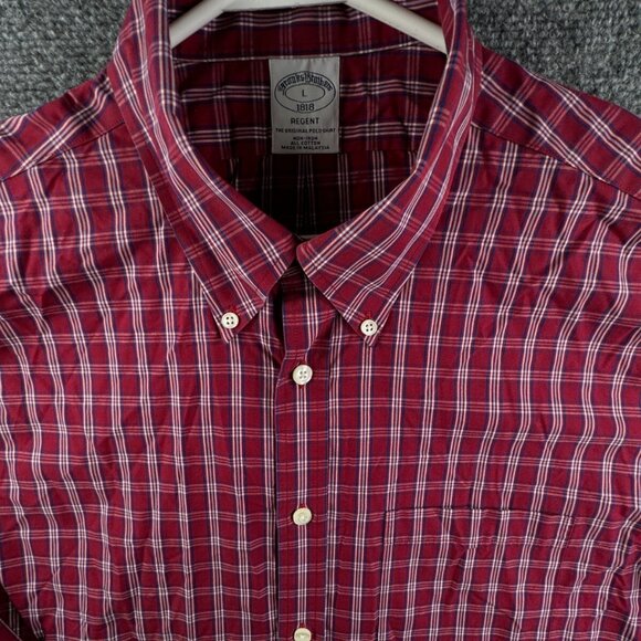 Brooks Brothers Other - Brooks Brothers Button Up Shirt Men Long Sleeve Cotton Regent Large Red Plaid